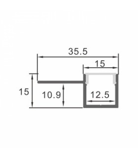 Perfil Aluminio GILG Empotrar Obra -2 Metros-