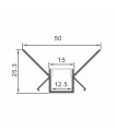 Perfil Aluminio LOR Empotrar Obra -2 Metros-