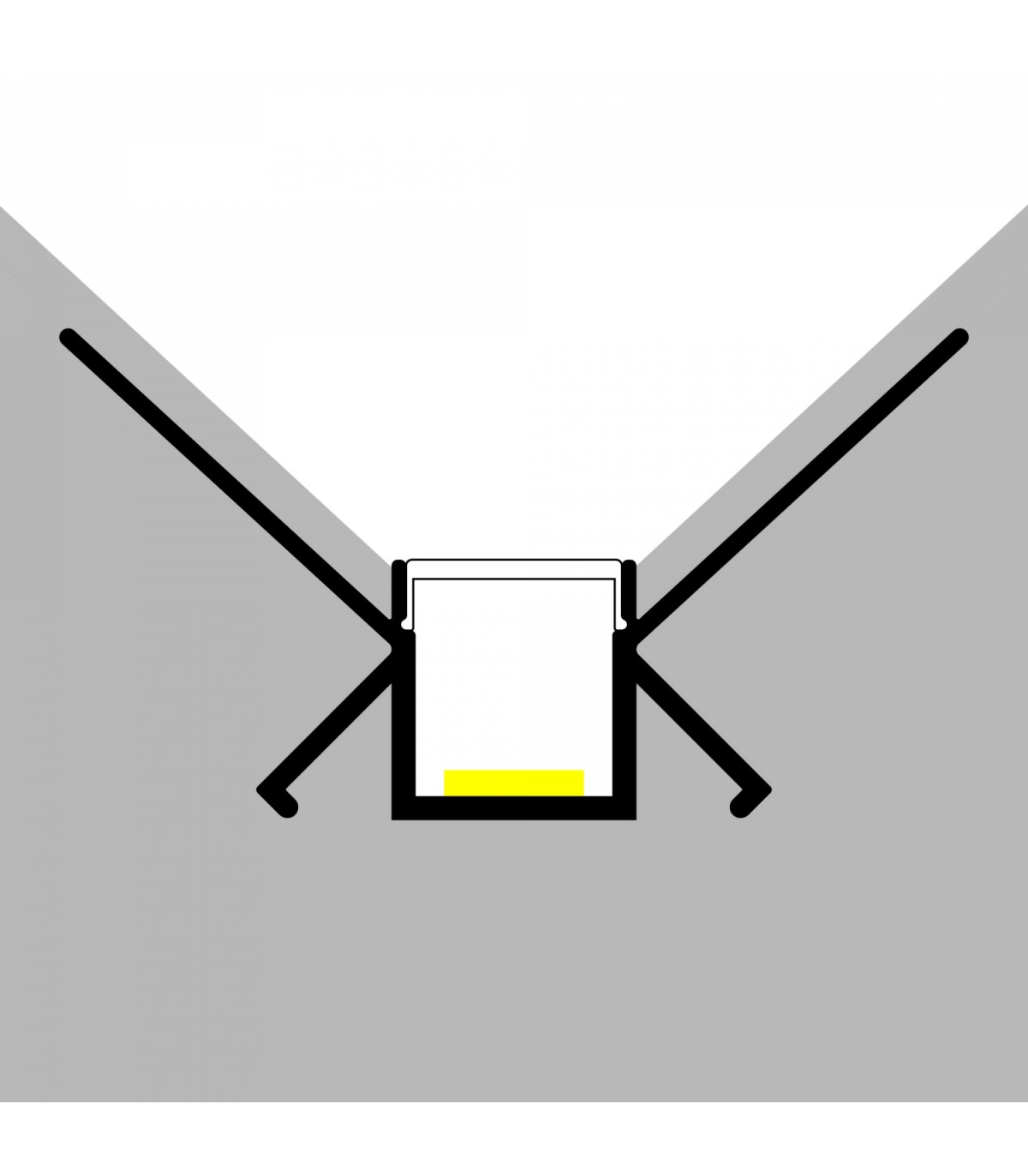 Perfil Aluminio LOR Empotrar Obra -2 Metros-