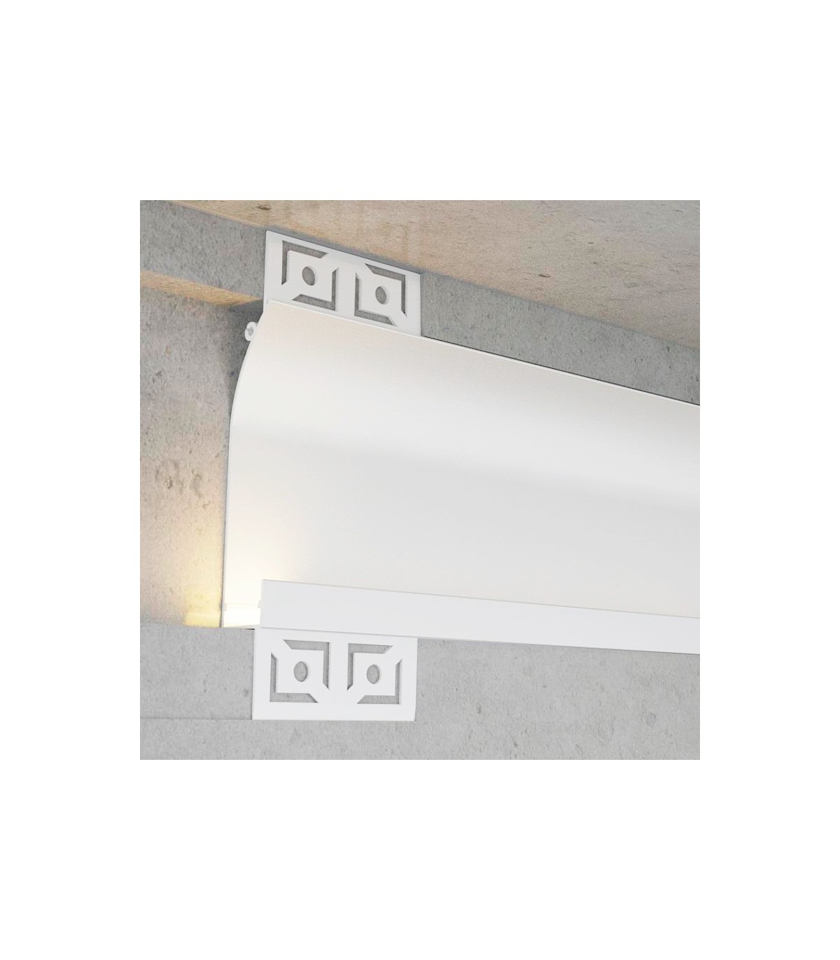 Perfil Aluminio CUE Lacado Blanco Empotrar Obra -2 Metros-