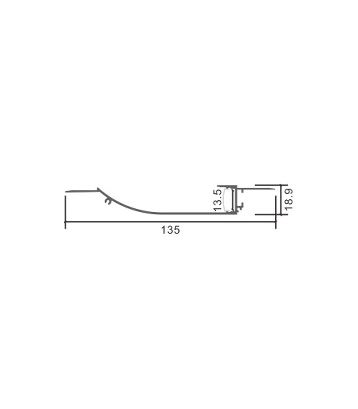 Perfil Aluminio CUE Lacado Blanco Empotrar Obra -2 Metros-