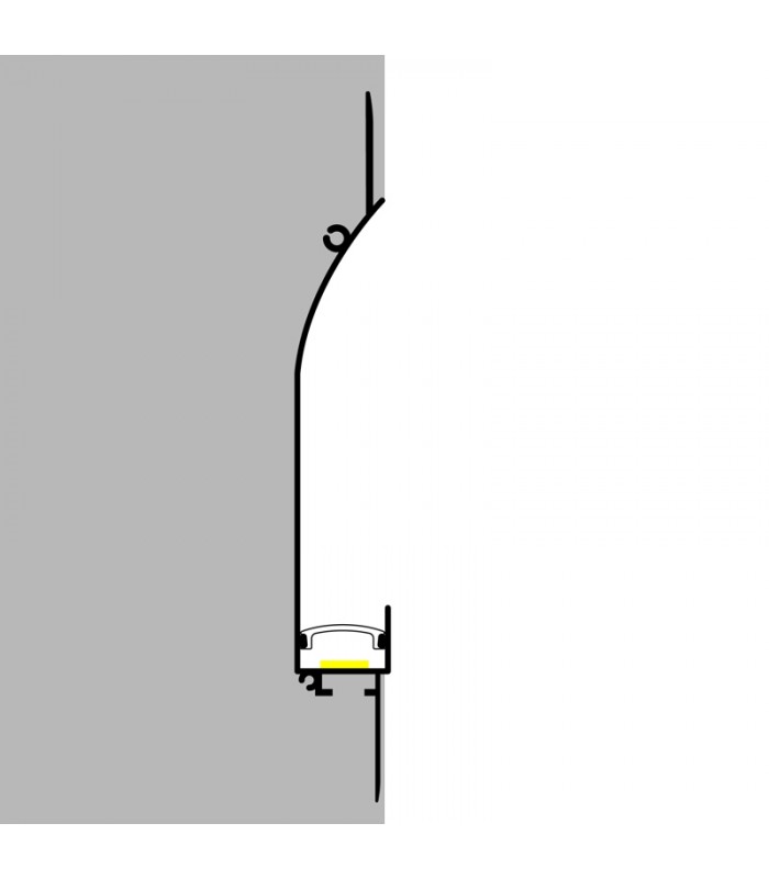 Perfil Aluminio CUE Lacado Blanco Empotrar Obra -2 Metros-