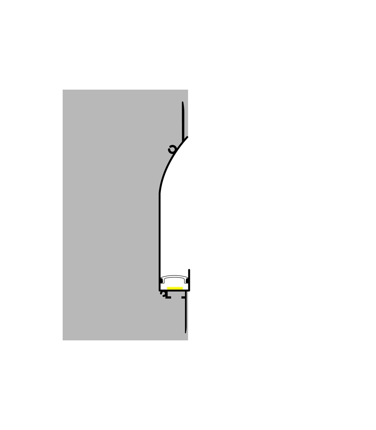 Perfil Aluminio CUE Lacado Blanco Empotrar Obra -2 Metros-