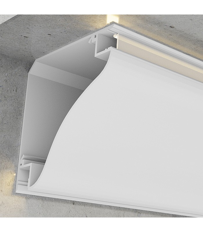 Perfil Aluminio Esquina BEAT Lacado Blanco Superficie -2 Metros-