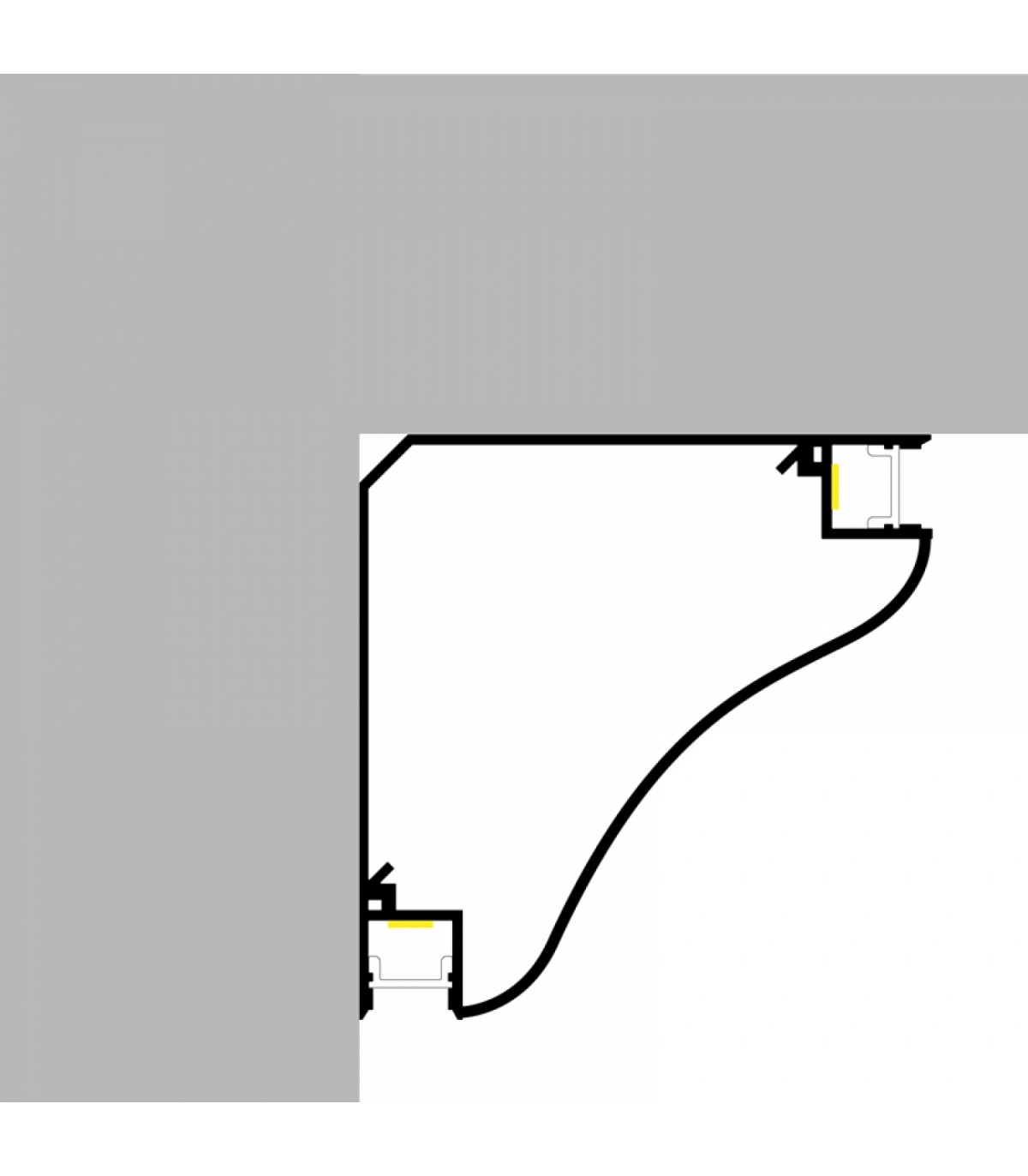 Perfil Aluminio Esquina BEAT Lacado Blanco Superficie -2 Metros-