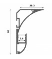 Perfil Aluminio Esquina SEA Lacado Blanco Superficie -2 Metros-