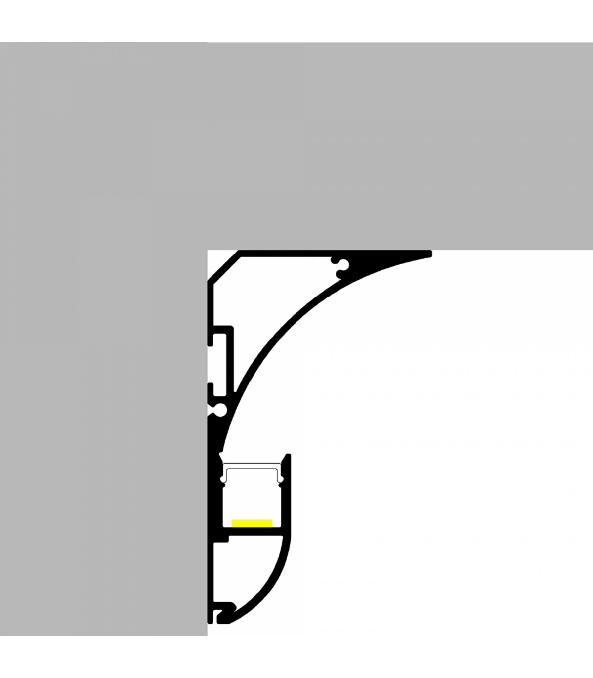 Perfil Aluminio Esquina SEA Lacado Blanco Superficie -2 Metros-