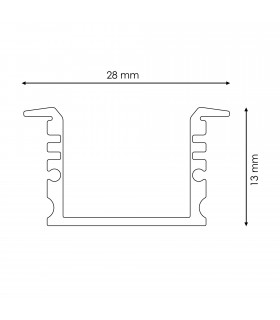 Perfil Aluminio SUBAQUA Empotrar IP65 -2 Metros-