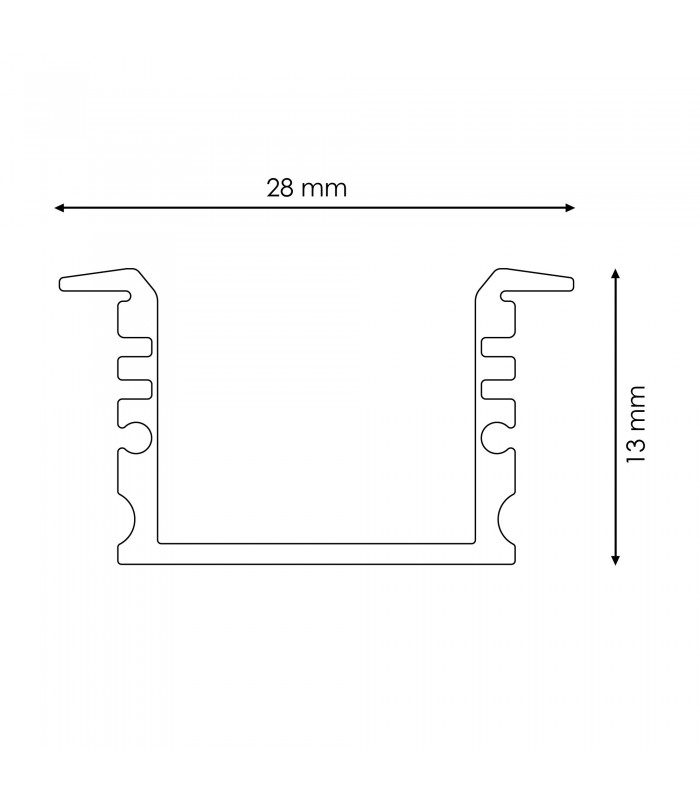 Perfil Aluminio SUBAQUA Empotrar IP65 -2 Metros-