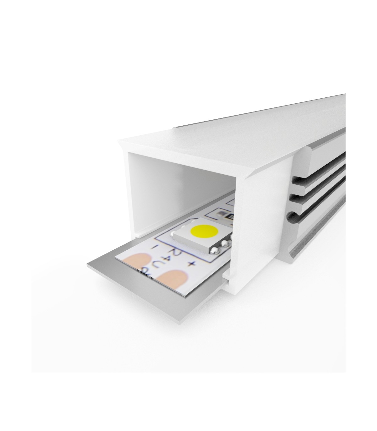 Perfil Aluminio AQUA Superficie IP65 -2 Metros-