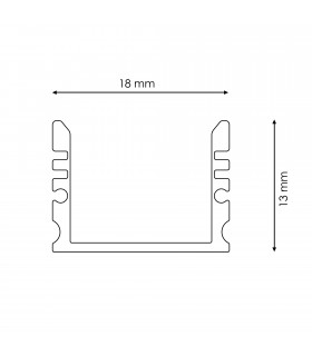 Perfil Aluminio AQUA Superficie IP65 -2 Metros-
