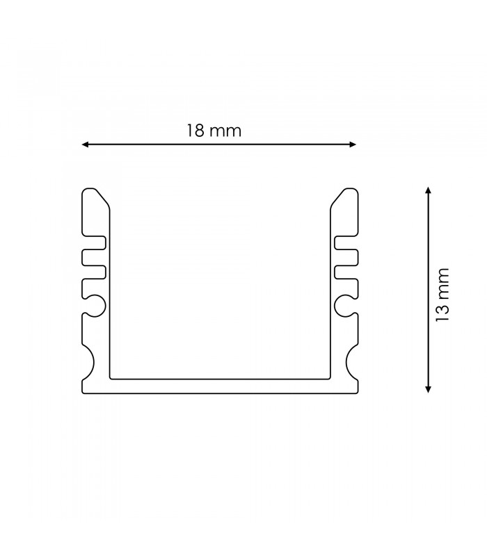 Perfil Aluminio AQUA Superficie IP65 -2 Metros-