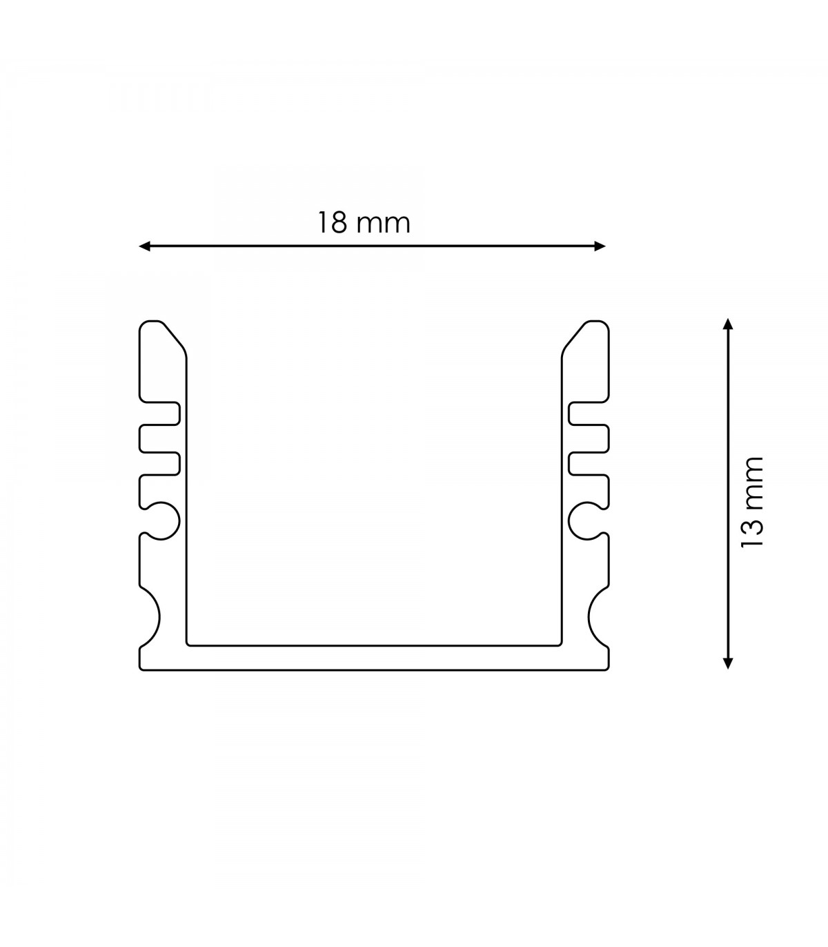 Perfil Aluminio AQUA Superficie IP65 -2 Metros-