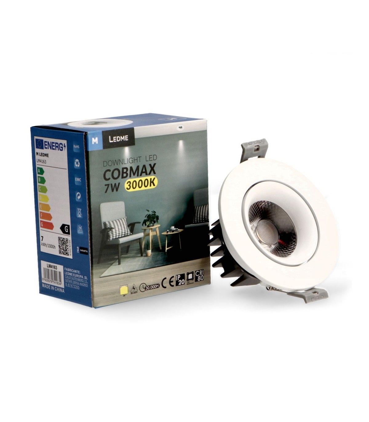 Downlight CobMax 7W 560Lm IP20