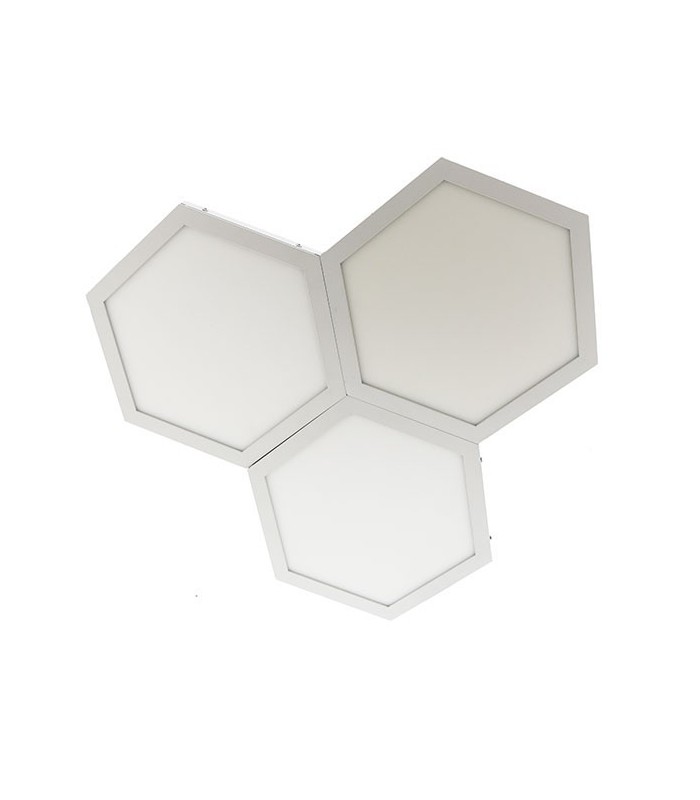 Plafón LED superficie 10W 840Lm 120º IP40 Hexagonal Blanco