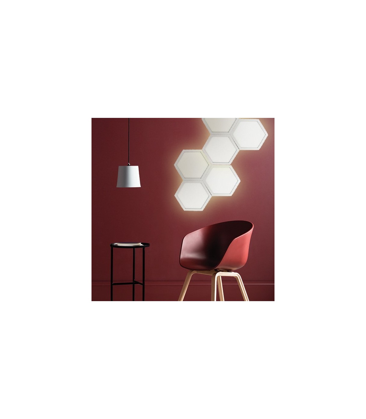 Plafón LED superficie 10W 840Lm 120º IP40 Hexagonal Blanco