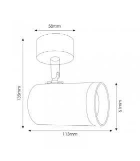 Aplique de Techo Gu10 Orientable City 1 Foco