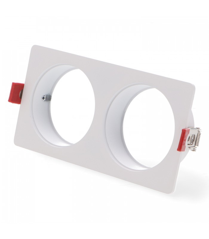 Aro Empotrable Cuadrado Doble Blanco Para Módulo Cobfix 10W