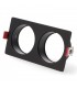 Aro Empotrable Cuadrado Doble Negro Para Módulo Cobfix 10W