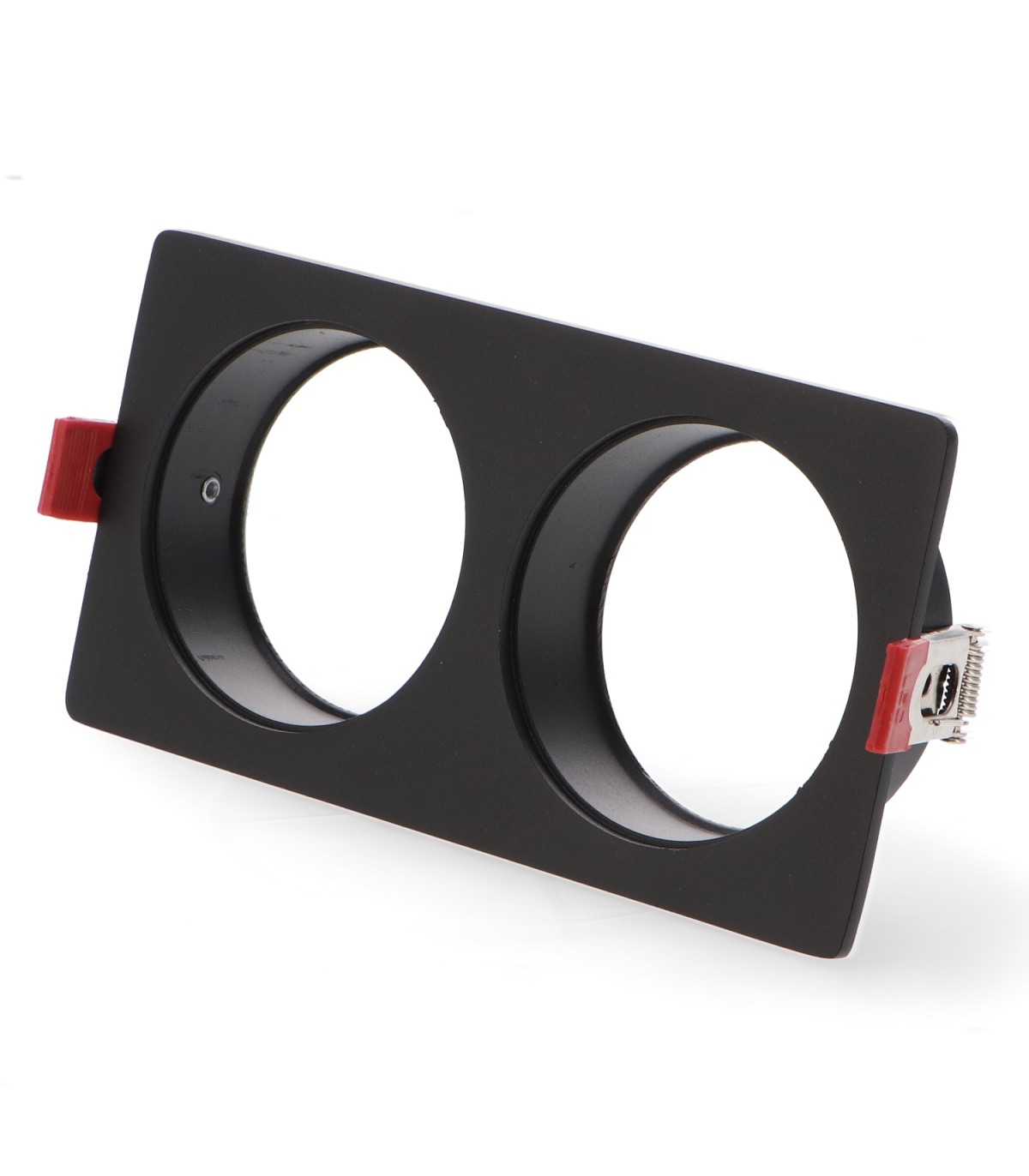 Aro Empotrable Cuadrado Doble Negro Para Módulo Cobfix 10W
