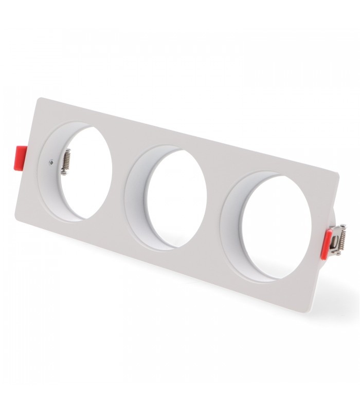 Aro Empotrable Cuadrado Triple Blanco Para Módulo Cobfix 10W
