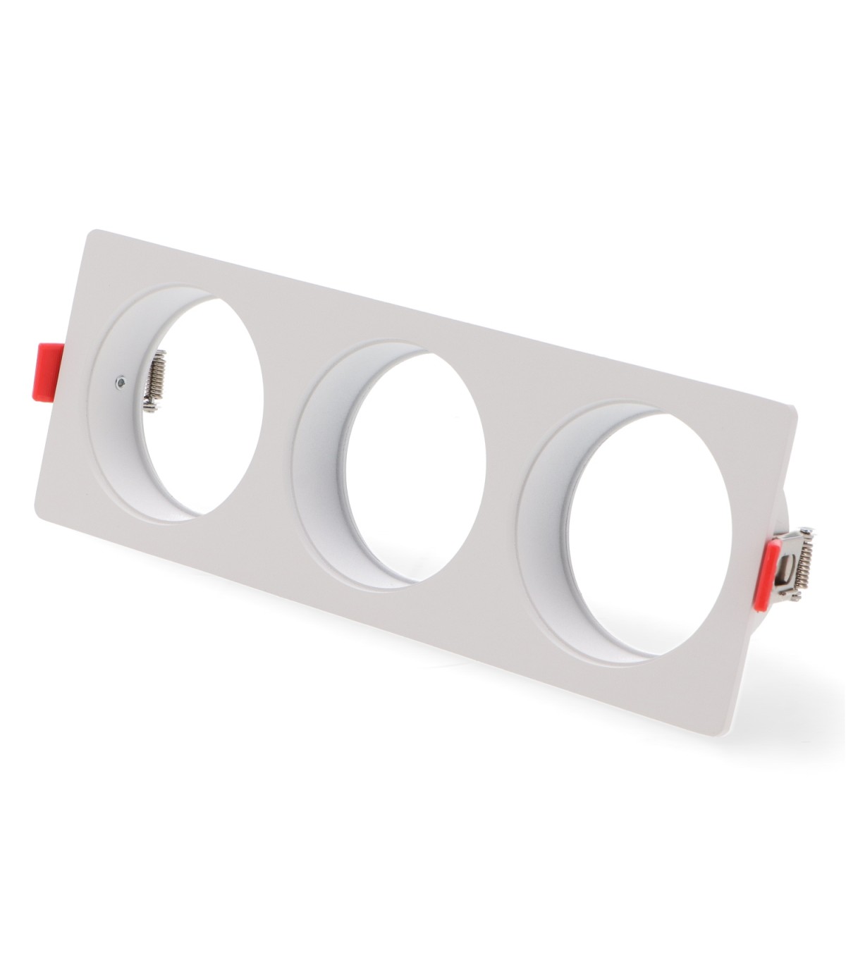 Aro Empotrable Cuadrado Triple Blanco Para Módulo Cobfix 10W