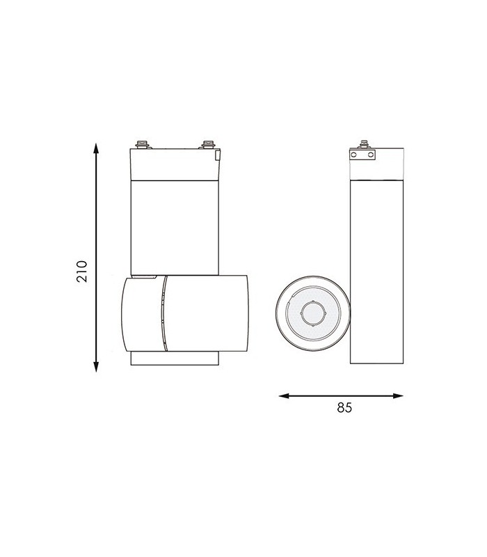 Foco Carril LED KUBE 35W 3.500Lm 36° IP40 Blanco Monofásico
