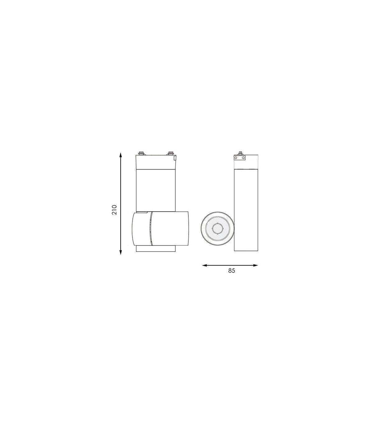 Foco Carril LED KUBE 35W 3.500Lm 36° IP40 Blanco Monofásico