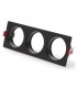 Aro Empotrable Cuadrado Triple Negro Para Módulo Cobfix 10W