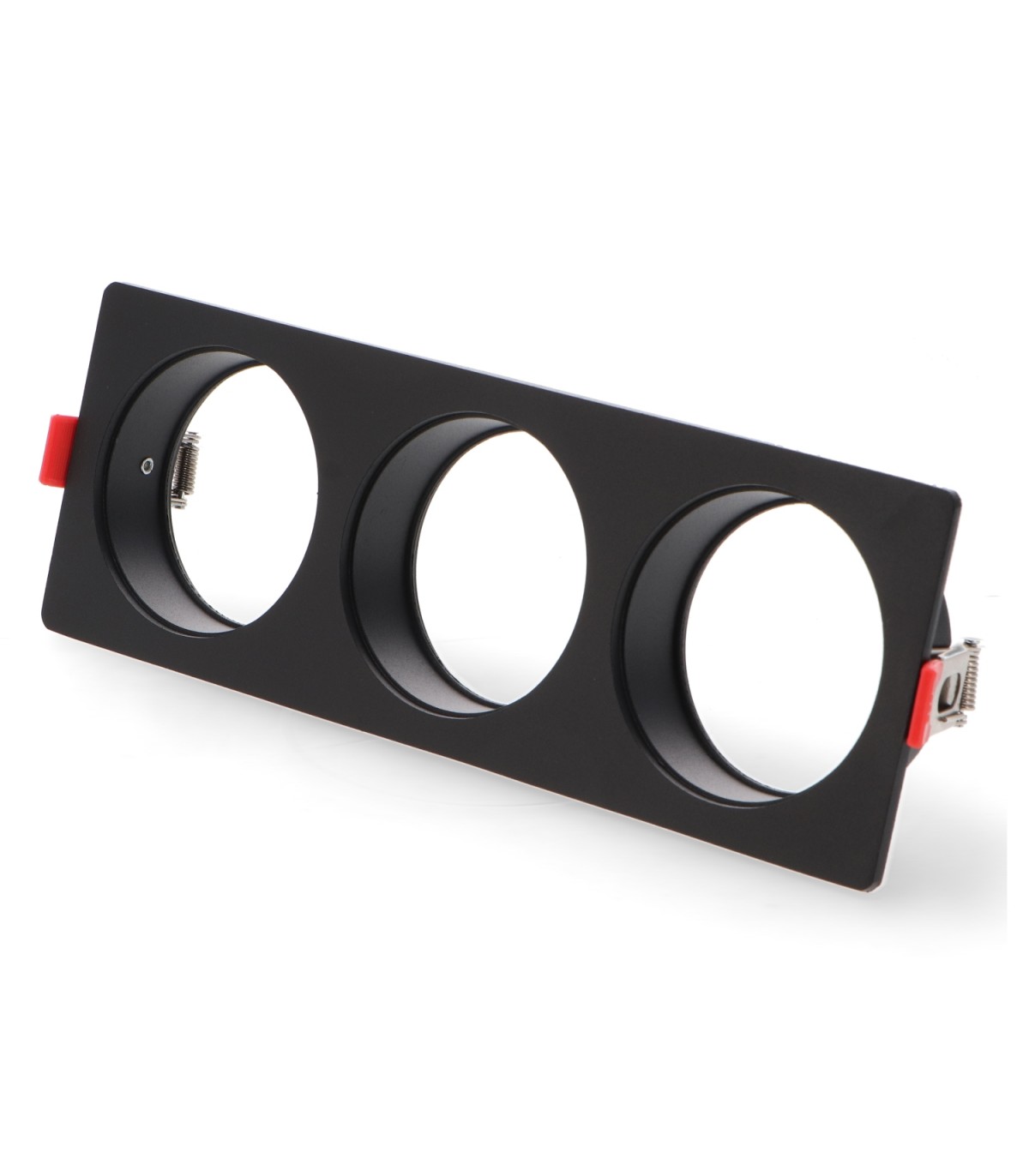 Aro Empotrable Cuadrado Triple Negro Para Módulo Cobfix 10W