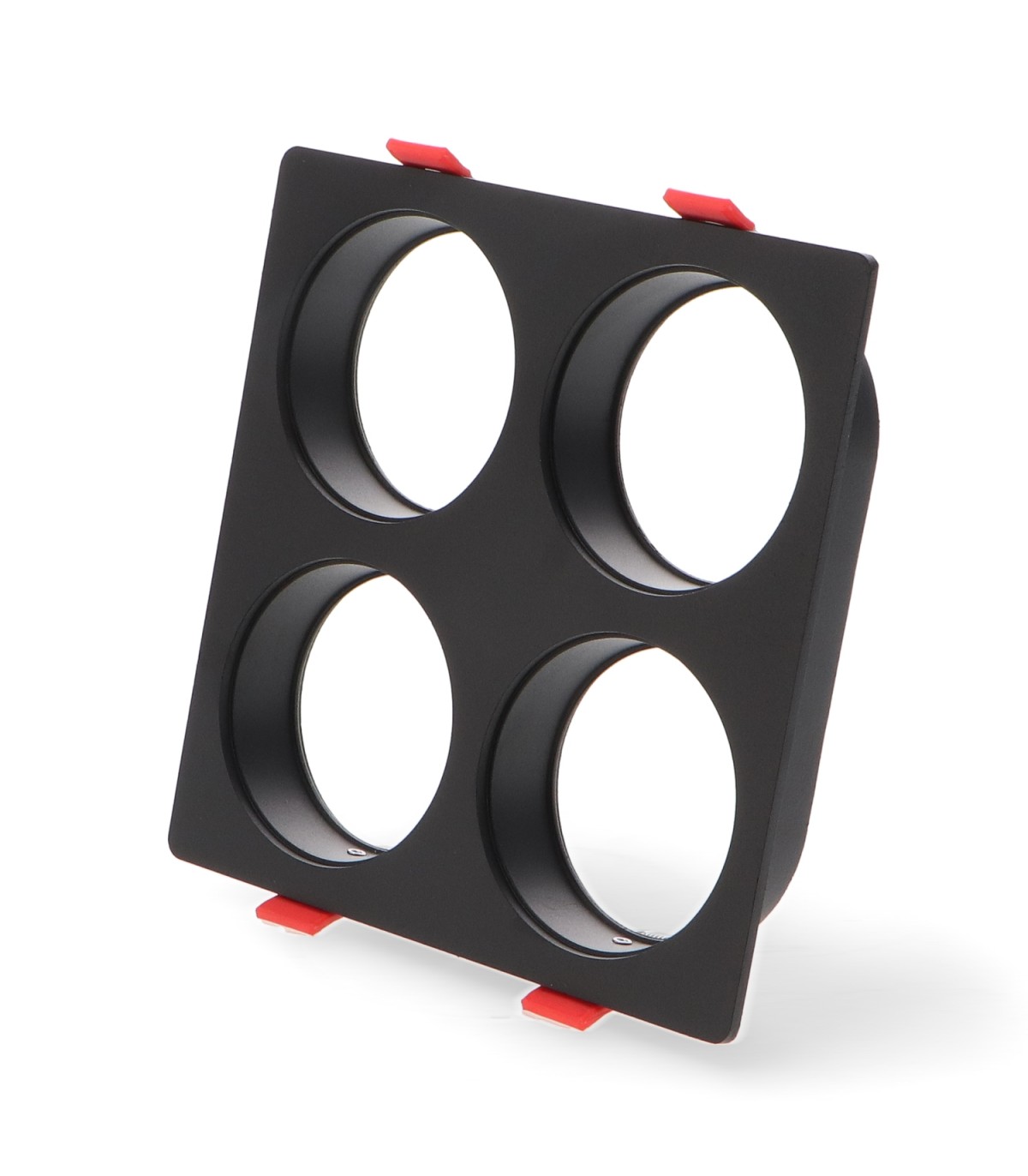 Aro Empotrable Cuadrado Cuadruple Negro Para Módulo Cobfix 10W