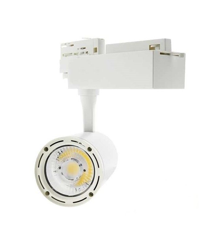 Foco Carril LED COB 30W 3.000Lm 18/60º IP40 Blanco Trifásico