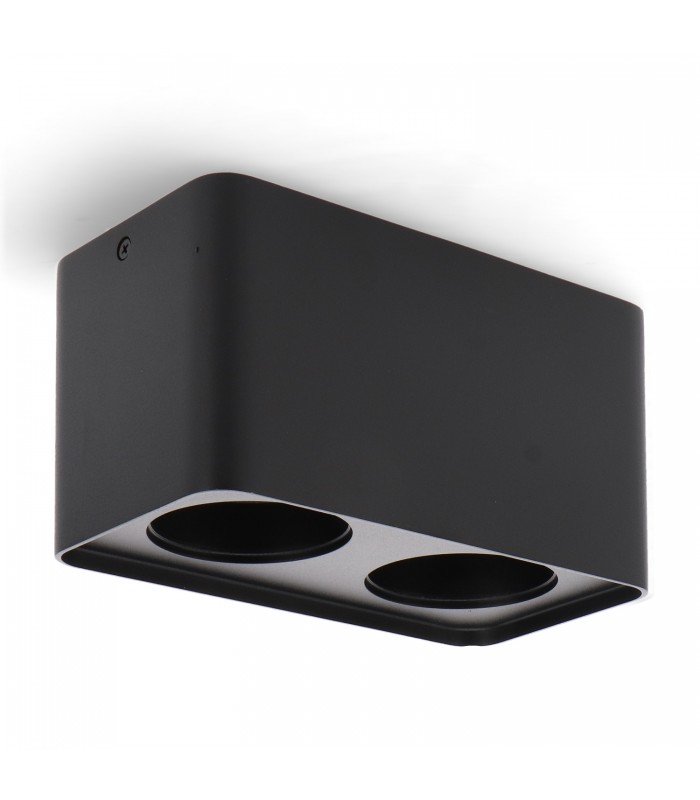 Aro Superficie Cuadrado Doble Negro Para Módulo Cobfix 10W