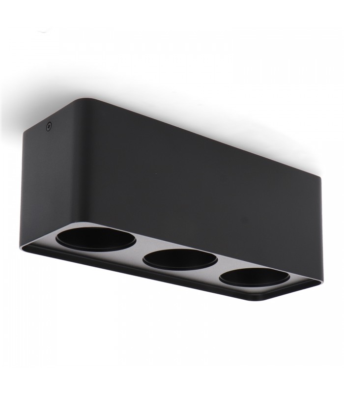 Aro Superficie Cuadrado Triple Negro Para Módulo Cobfix 10W