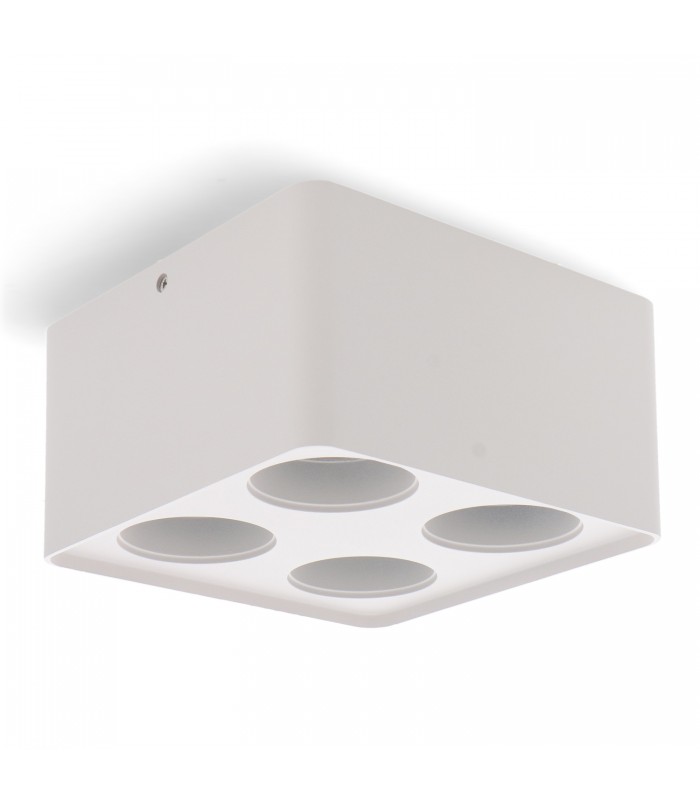 Aro Superficie Cuadrado Cuadruple Blanco Para Módulo Cobfix 10W