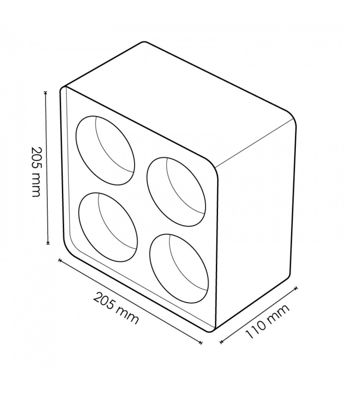 Aro Superficie Cuadrado Cuadruple Blanco Para Módulo Cobfix 10W