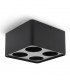 Aro Superficie Cuadrado Cuadruple Negro Para Módulo Cobfix 10W