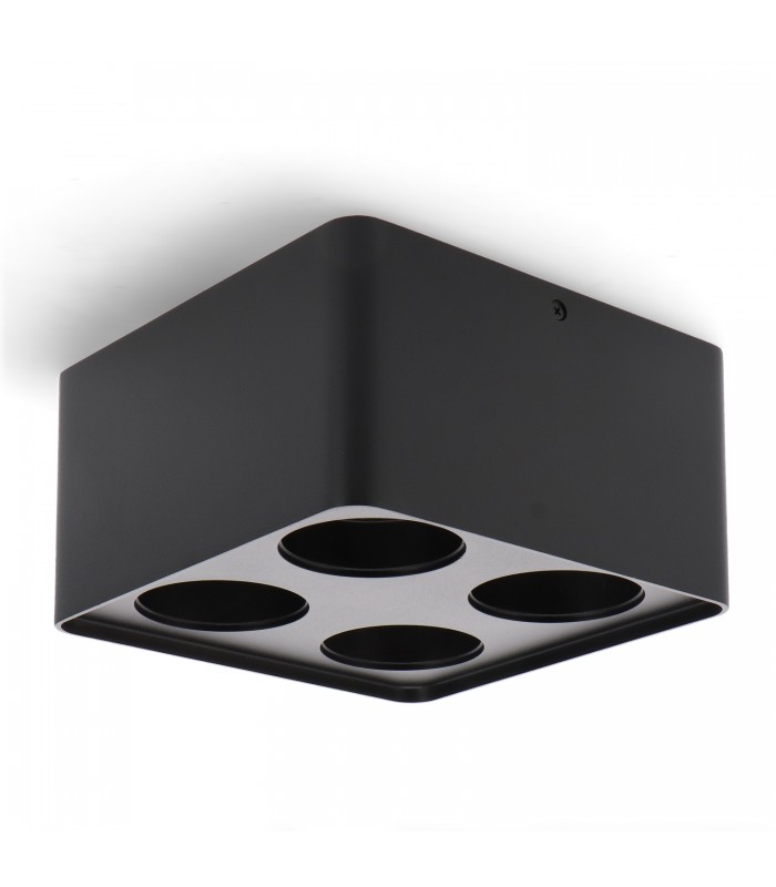 Aro Superficie Cuadrado Cuadruple Negro Para Módulo Cobfix 10W