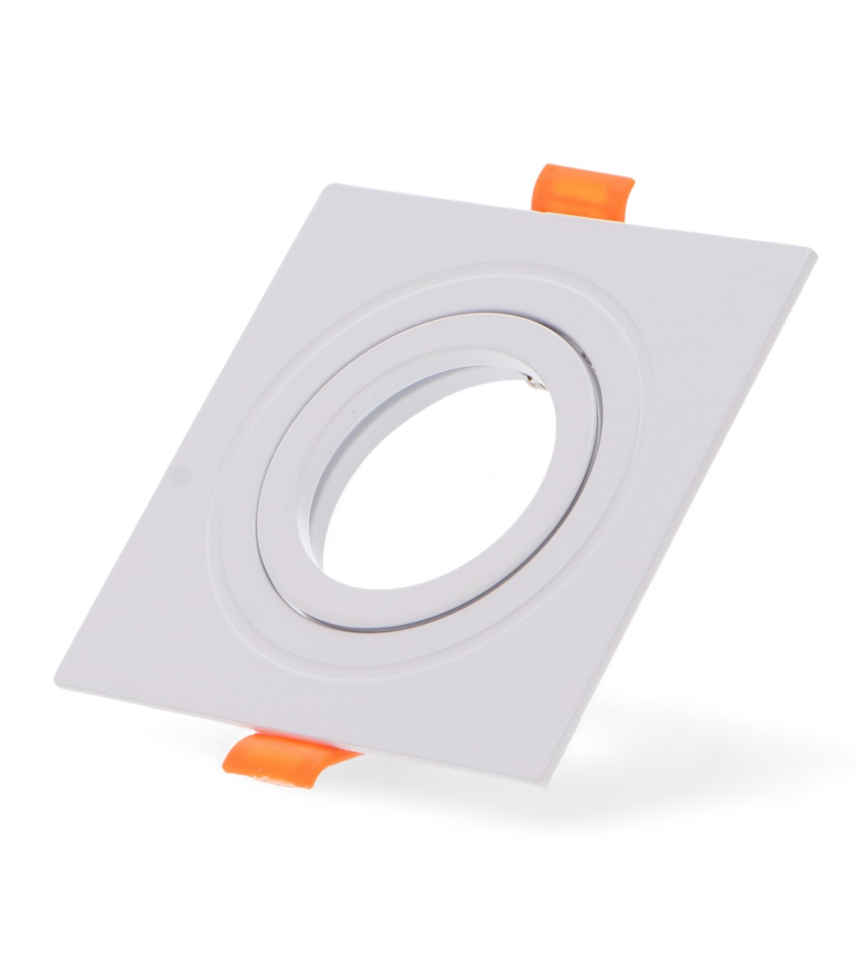 Aro Empotrable Basculante Cuadrado Blanco Serie Luxury