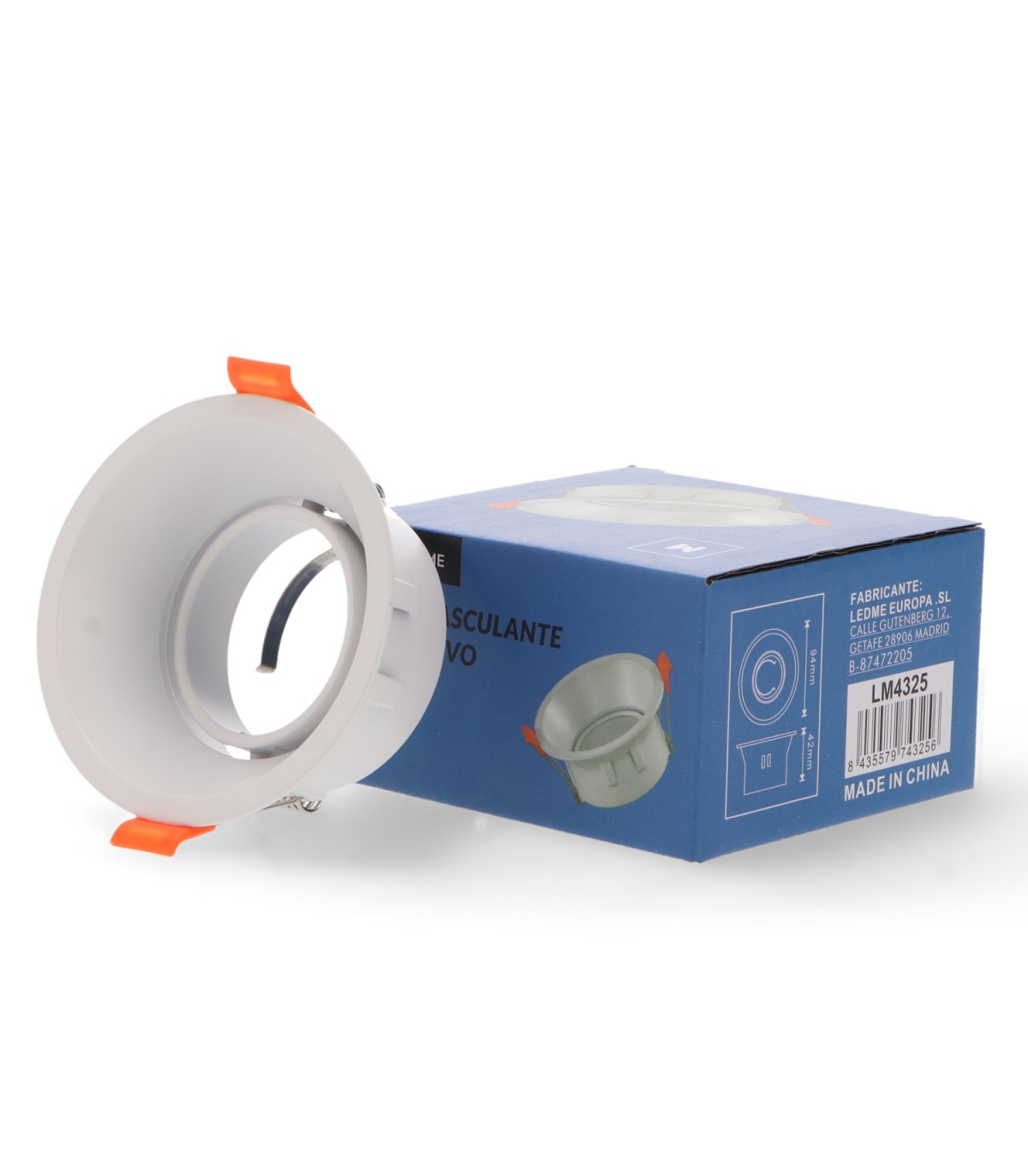 Aro Empotrable Basculante Redondo Blanco Serie EVO