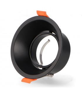 Aro Empotrable Basculante Redondo Negro Serie EVO