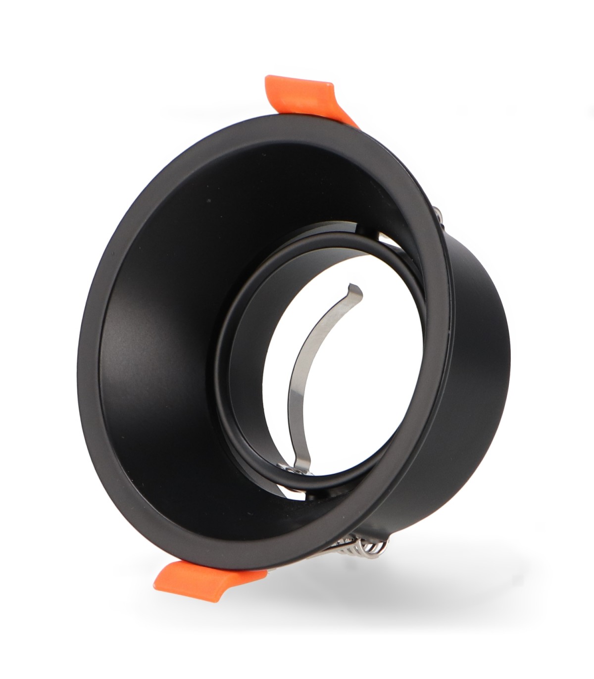 Aro Empotrable Basculante Redondo Negro Serie EVO