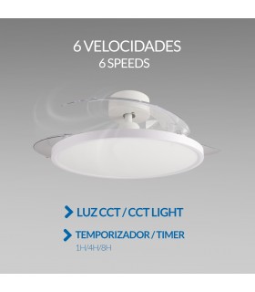 Ventilador PAACK DC 36W 2800Lm 4 Aspas Blanco CCT