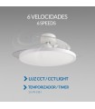 Ventilador PAACK DC 36W 2800Lm 4 Aspas Blanco CCT