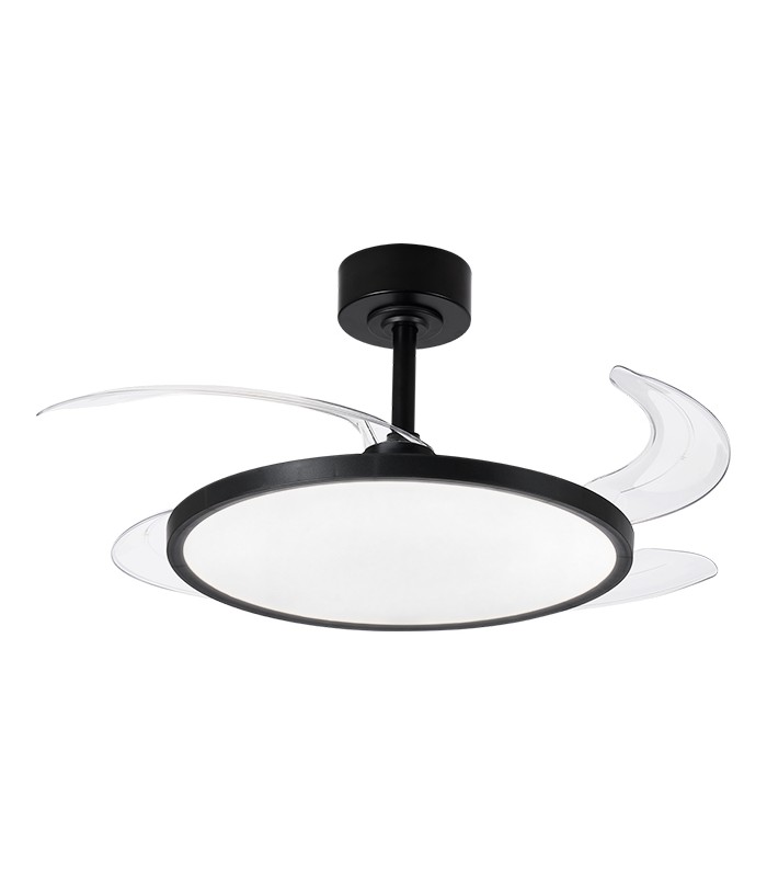 Ventilador de Techo Slim DC 72W 6480Lm 4 Aspas Negro CCT