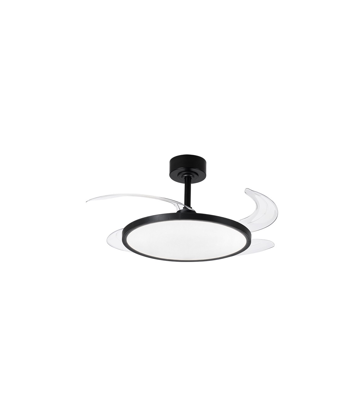 Ventilador de Techo Slim DC 72W 6480Lm 4 Aspas Negro CCT