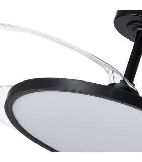Ventilador de Techo Slim DC 72W 6480Lm 4 Aspas Negro CCT