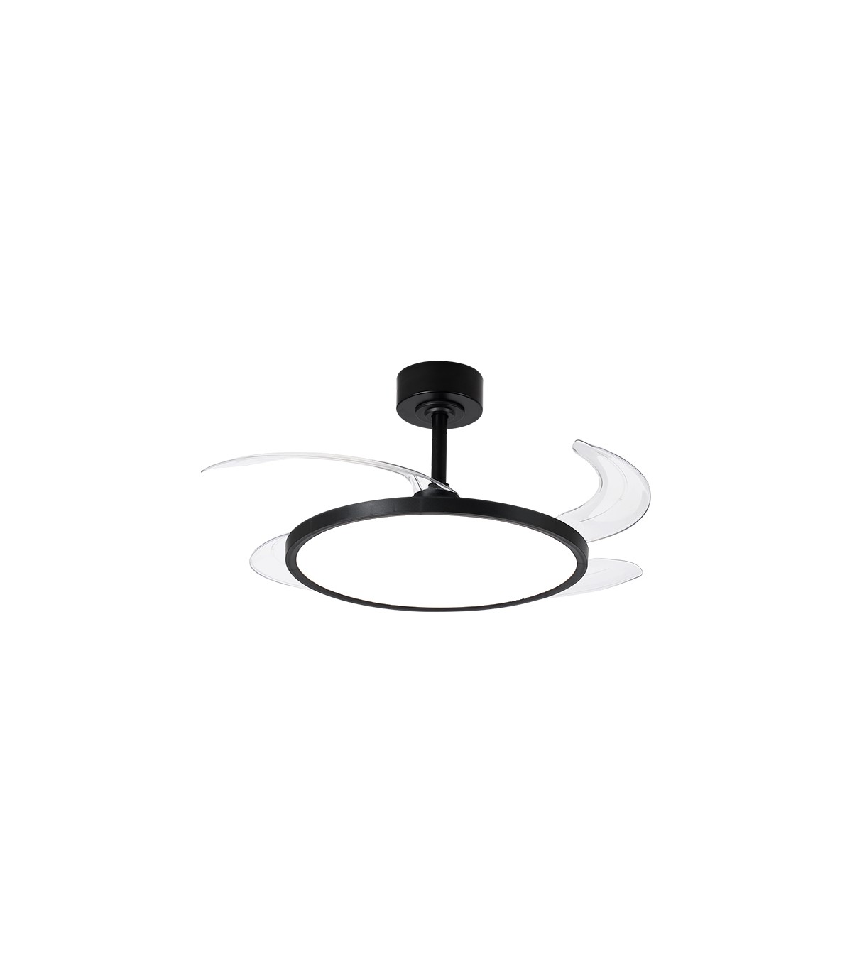 Ventilador de Techo Slim DC 72W 6480Lm 4 Aspas Negro CCT