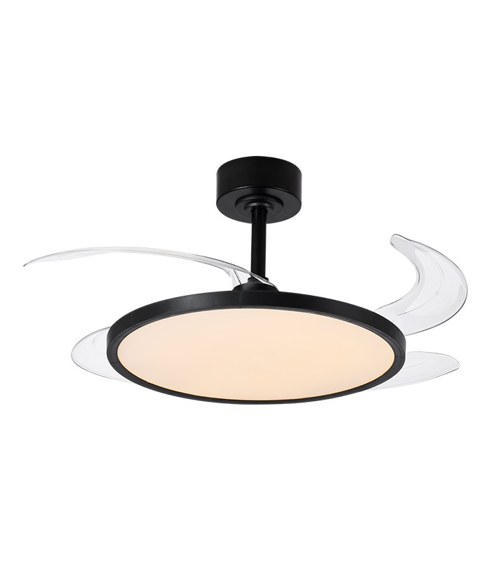 Ventilador de Techo Slim DC 72W 6480Lm 4 Aspas Negro CCT