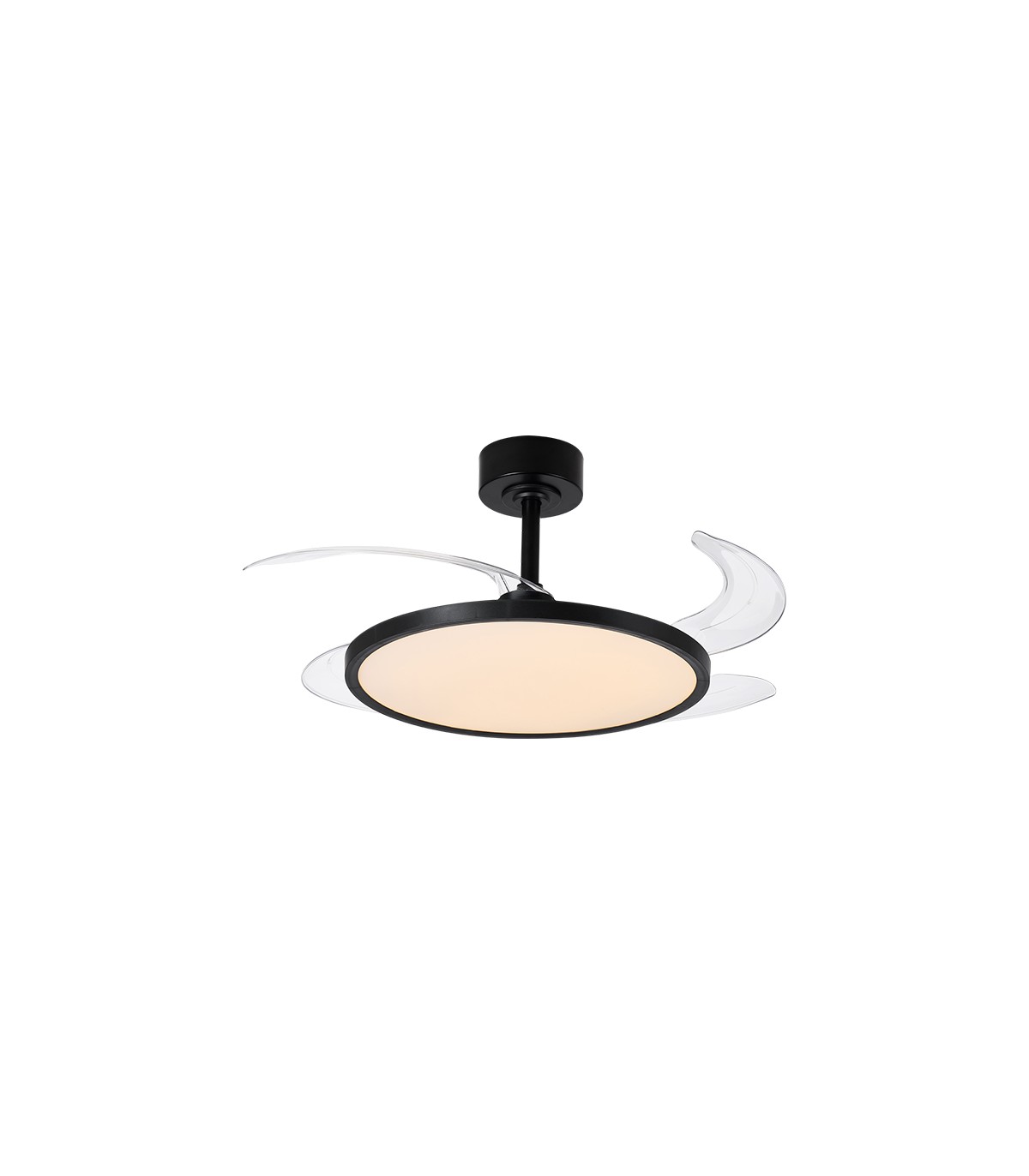 Ventilador de Techo Slim DC 72W 6480Lm 4 Aspas Negro CCT
